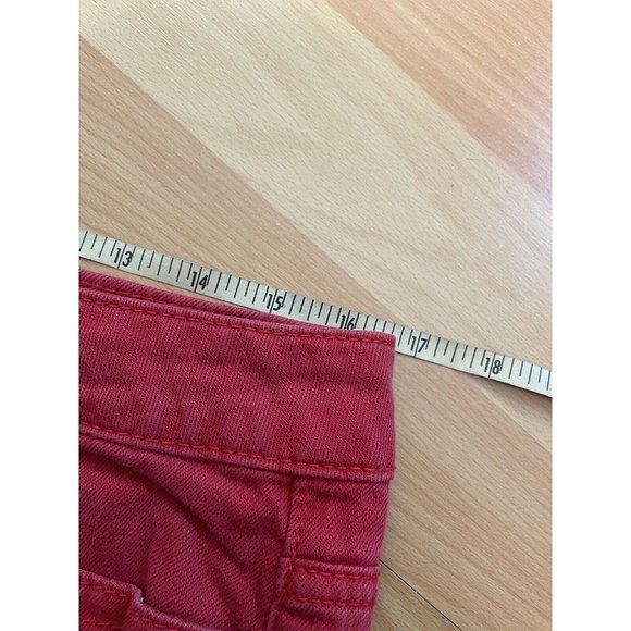 1st Kiss Red Distressed Denim Short Shorts Size 11 Juniors EUC - Picture 3 of 10